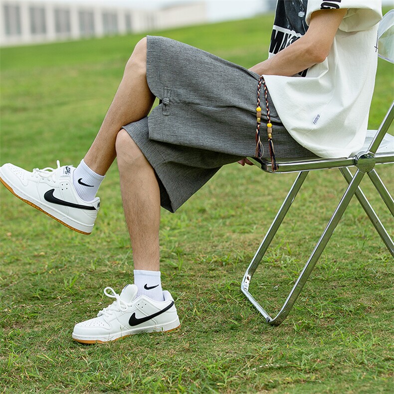 夏季风亚麻短裤男士新中式盘扣棉麻五分裤男加肥加大码中裤男图片