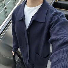 针织外套男开衫日系复古春秋季翻领休闲毛衣男士外搭LMY255，男装针织衫/毛衣，星座208-5