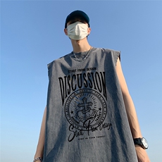 三亚外景夏季美式水洗无袖T恤潮流宽松背心潮流DT6249P45控58，男装背心/马甲，电商A268A