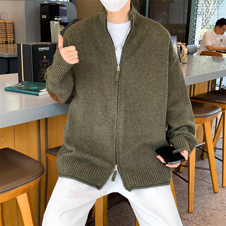 得物品质秋冬男半高领拉链开衫毛衣针织衫外套M2405P72,男装针织衫/毛衣,星座1013-1