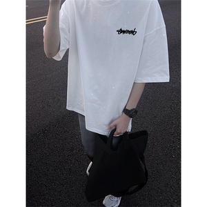 量大优供抖音视频 支持得物配合二开美式满天星亮片短袖T恤MTX583图片