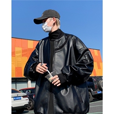 A902-P65秋季oversize高级感潮牌夹克棒球服美式机车皮衣外套男，男装夹克，星座512-6