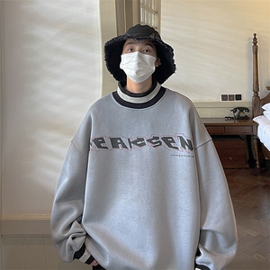 2023春季卫衣男美式大码复古三色重磅长袖t恤外套JK22304-p75控88图片