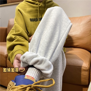 休闲束脚裤男生秋季复古潮流纯色简约阔腿裤cleanfit宽松大码长裤图片