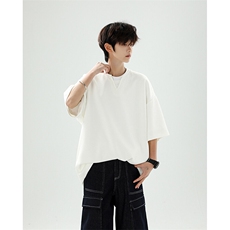 8XL-M特大码短袖男假两件五分袖高品质空气层宽松上衣DX321P35，男装T恤，电商D206-1