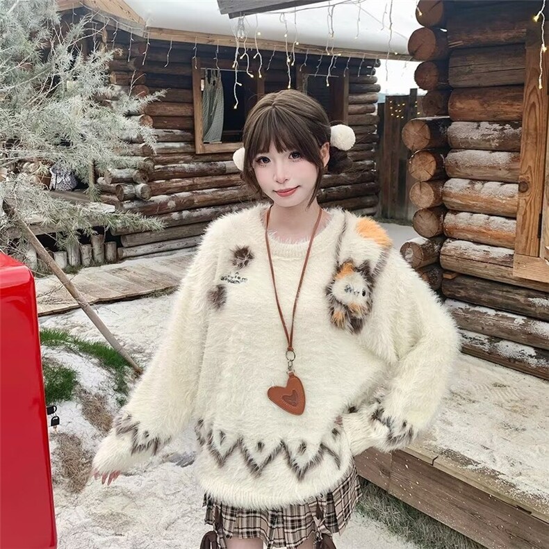 女士春秋季2025年新款白色美式潮牌重磅毛衣女生休闲衣服,男装针织衫/毛衣,星座506A