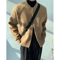 秋季简约基础款针织开衫外套男女长袖圆领无扣外搭上衣M65668，女装短外套，星座1116A（原606A-3）