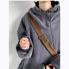 复古摇粒绒半拉链连帽卫衣男秋冬季慵懒情侣宽松外套，女装短外套，星座410-6（原星座1304-1）