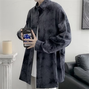 薄款威夷衬衣男春潮流宽松上衣服设计感扎染长袖花衬衫外套寸衫,经典匡威穿搭女生图片