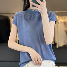 夏季新款天丝欧根纱短袖女，女装T恤，贵皇网供仓