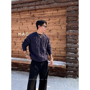 时尚潮流撞色设计秋季针织开衫男女同款宽松休闲毛衣外套上衣图片