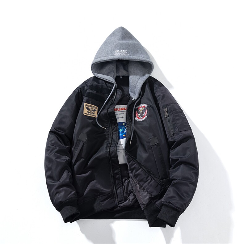 现货三色秋冬季潮牌夹克棉衣棒球服欧美街头飞行员外套情侣装,男装棉衣,电商A105