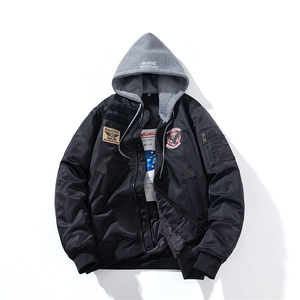 现货三色秋冬季潮牌夹克棉衣棒球服欧美街头飞行员外套情侣装