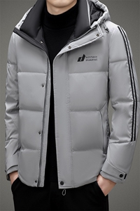 连帽羽绒服男2023冬季新款加厚保暖鸭绒上衣中年男士商务休闲外套图片