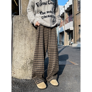 现货 秋季小众松紧腰直筒裤香蕉裤宽松美式高街休闲裤 ZK7976-P65图片