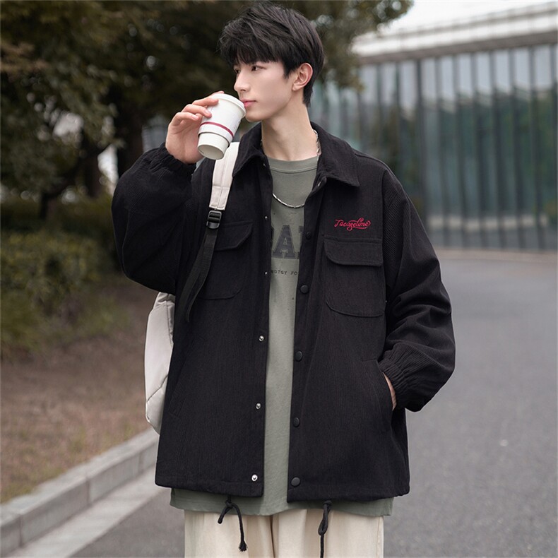 港风春秋新款时尚潮流衬衫夹克男上衣百搭XY-2362-P70加绒90,男装夹克,星座717