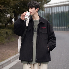 港风春秋新款时尚潮流衬衫夹克男上衣百搭XY-2362-P70加绒90，男装夹克，星座717