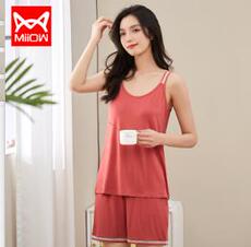 2025年秋季睡衣圆领吊带短裤女士套装短款吊带，睡衣套装，泰合衣坊