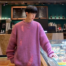 美式圆领鹿毛绒毛衣男慵懒风休闲针织衫JY47P45，男装针织衫/毛衣，星座1116-2