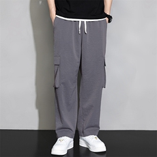 春夏新款工装休闲裤男宽松阔腿裤直筒裤CK2318-P50，男装休闲裤，星座717