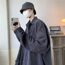 灯芯绒衬衫男士秋季2025新款长袖衬衣外套男装日系衣服9025/P45，男装衬衫，星座206（原A221）