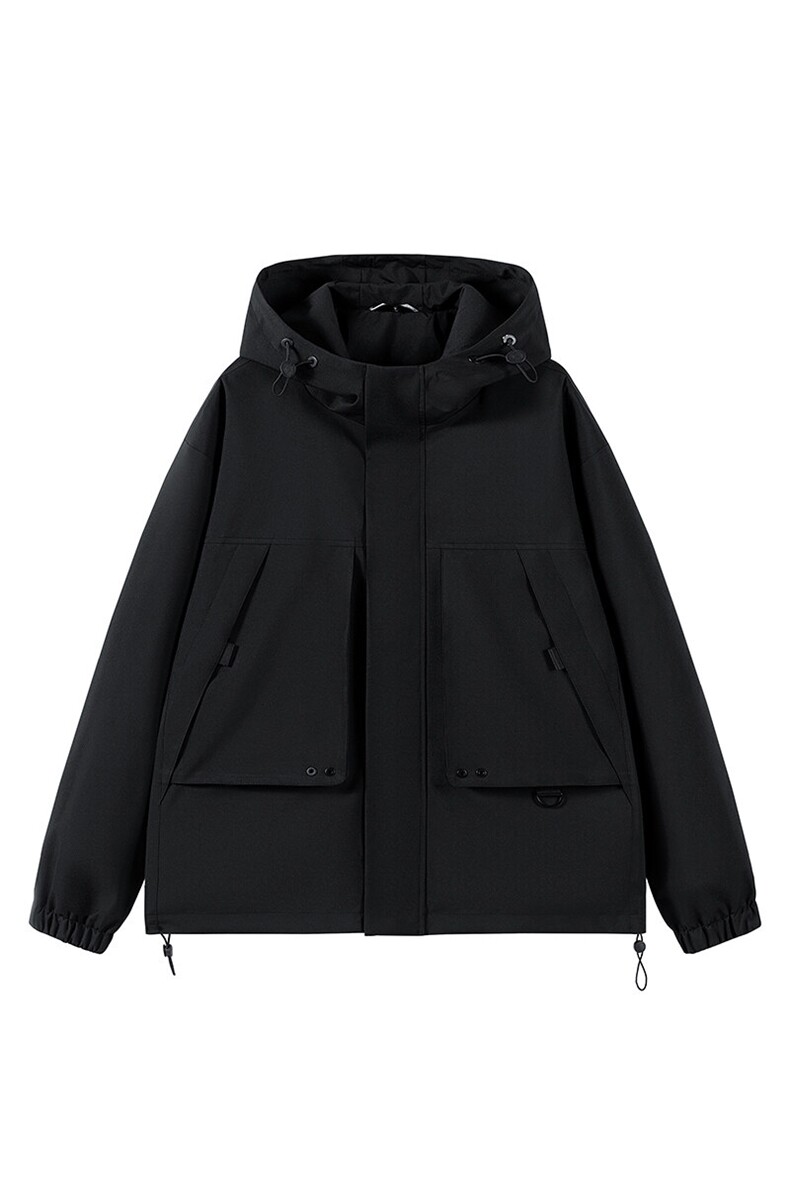 秋季冲锋衣连帽夹克男宽松落肩纯色上衣外套DSA157B-JK729-P70,男装夹克,电商A157B