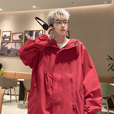 XZ213-JK6601-P65控88港风美式vibe潮流宽松连帽冲锋衣夹克男潮，男装夹克，星座213