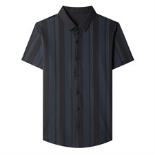 2023夏季新款男士短袖衬衫商务休闲条纹内搭外穿中年男装衬衣外套，男装衬衫，电商B212（原钱塘6029）