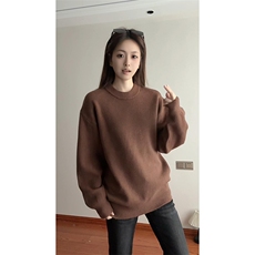 重磅秋冬男女纯色打底针织衫圆领套头半高领毛衣美式复古休闲上衣，男装T恤，电商A486