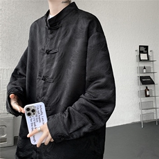 新款CS7187-P42特控78大码风盘扣新中式衬衫，男装衬衫，电商D232
