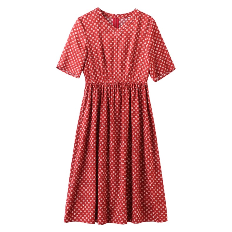 19姆米重磅真丝连衣裙女夏季2025新款v领收腰显瘦波点桑蚕丝裙子,女装连衣裙,阿舍尔精品