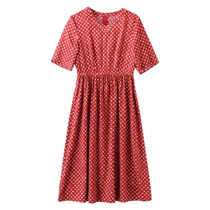 19姆米重磅真丝连衣裙女夏季2025新款v领收腰显瘦波点桑蚕丝裙子图片