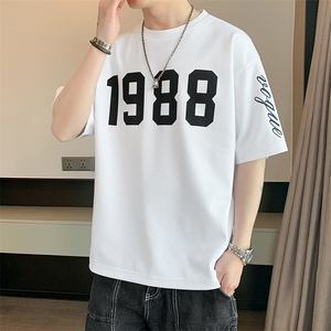 冰氧仿棉短袖店主风体恤夏休闲百搭字母印花男上衣TC3147-P22控48图片