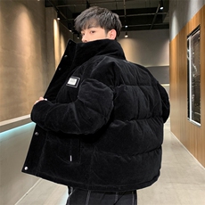 90%白鸭绒以M-8XL灯芯绒休闲宽松大码男士羽绒服XZ109-P175，男装羽绒服，星座109