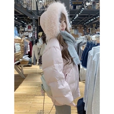 1506A/G78570/P92韩版设计感复古毛领灰色连帽棉服，男装棉衣，星座1506A