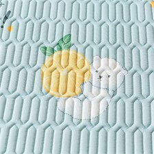 2024新款凉感丝乳胶凉席快乐柠檬-蓝，夏凉用品空调软席，昊翔家纺