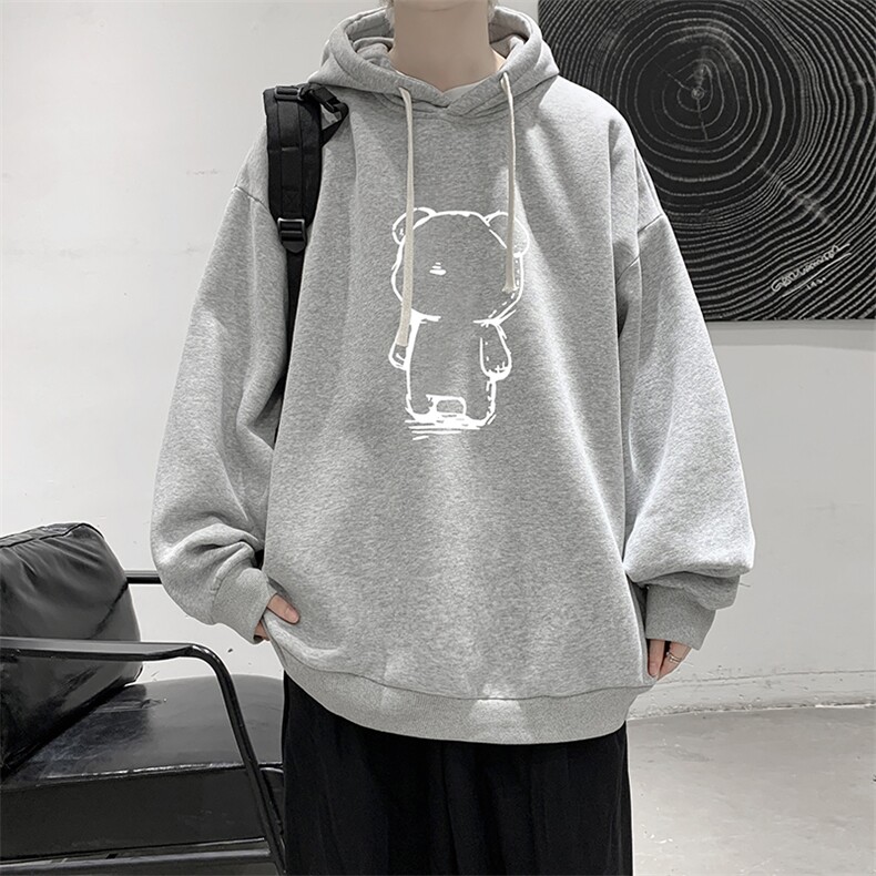 纯棉连帽卫衣男大码运动帽衫宽松薄WY2339-P35加绒款-P40,男装卫衣,电商A040