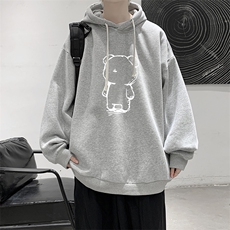 纯棉连帽卫衣男大码运动帽衫宽松薄WY2339-P35加绒款-P40，男装卫衣，电商A040