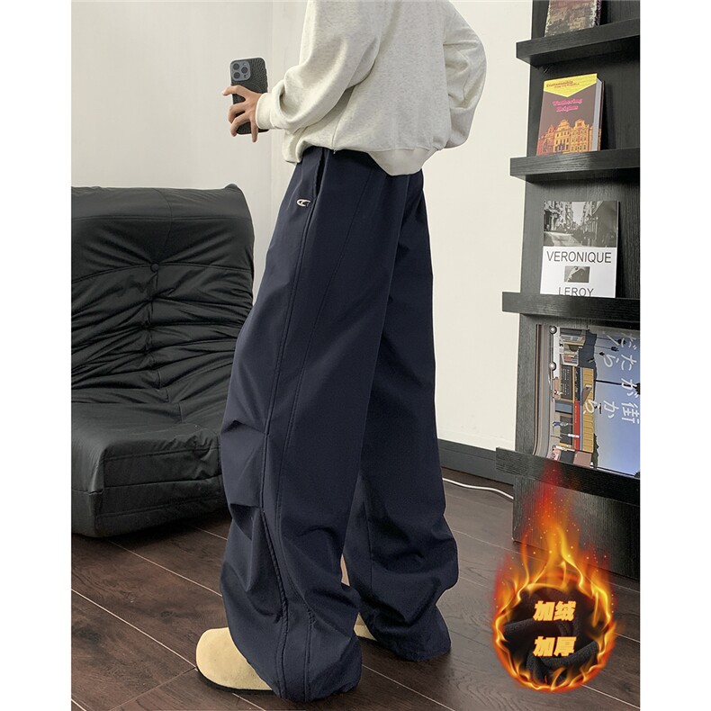 防水滑雪裤子男秋冬季直筒高级登山冲锋裤宽松加绒保暖休闲百搭裤，男装休闲裤，电商D205