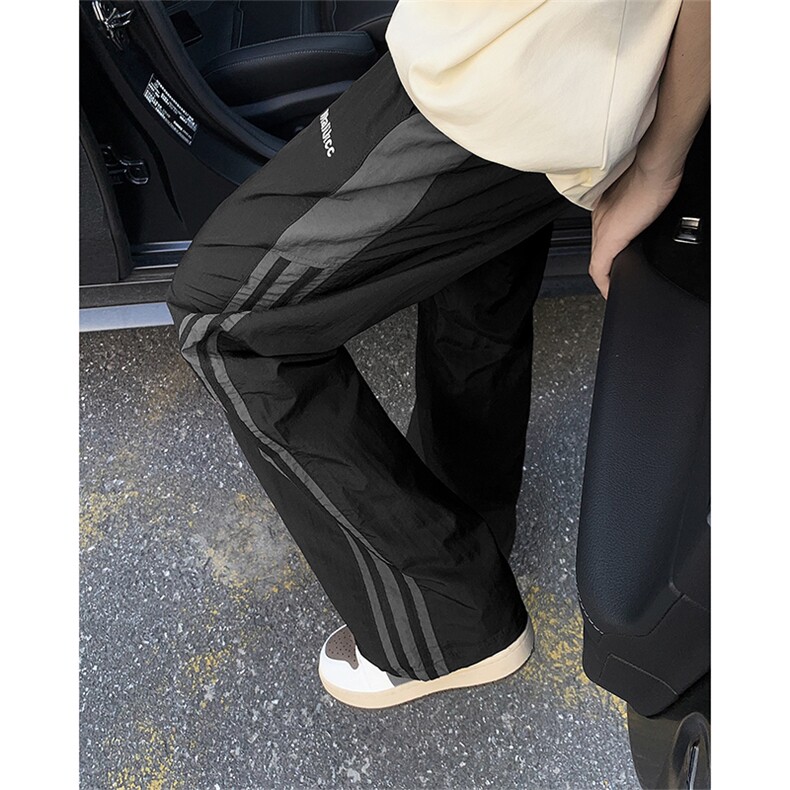 条纹休闲裤男夏季尼龙速干工装裤美式宽松直筒运动长裤G8533-P40,男装休闲裤,星座1008
