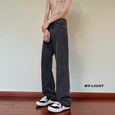 B2212022秋冬美式ins高街小众纯色百搭牛仔裤LK22079-P60控78，男装牛仔裤，电商B221