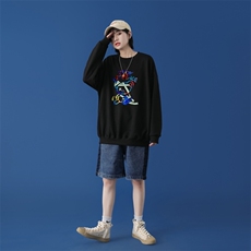 Y2612P38中性模特春秋季运动套头潮牌ins潮流休闲上衣圆领卫衣，男装卫衣，星座510A-1