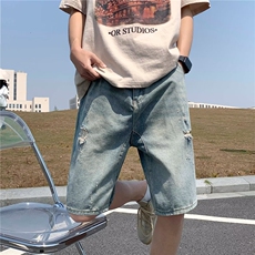 青春流行ins男原宿美式vibe裤子直筒水洗拉链牛仔裤潮ND54P36，男装牛仔裤，星座1116-2