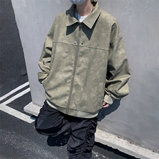 中性风痞帅男装外套美式短款潮牌工装皮衣夹克DSA157B-J189-P90，男装夹克，电商A157B