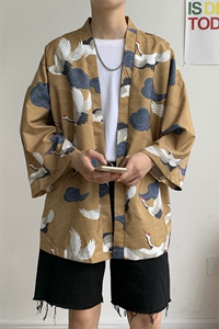 大码风港风外套防晒服和服开衫薄款道袍披风汉服潮 F12/P40图片