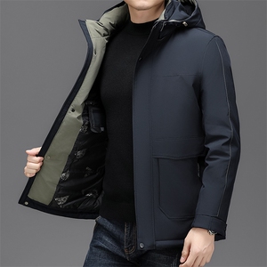 NN6342钱塘2020-3商务休闲连帽简约冬季厚款中年男士羽绒服P165图片
