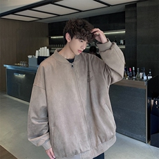美式麂皮绒棒球服外套复古宽松潮牌夹克XZ609-WT2325-P70-控128，男装夹克，星座609