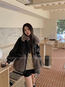 【现货】2022年冬季环保毛拼接牛仔羽绒服,女装羽绒服,Lime meca 俪米