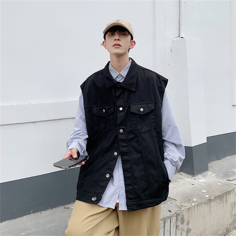 牛仔马甲男2025年秋季新款宽松无袖坎肩夹克工装外套MJ111-P50,男装夹克,星座1103-3