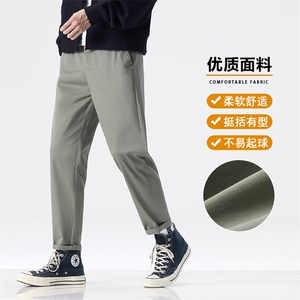 裤子男款九分裤秋季2025新款直筒宽松痞帅高级感休闲裤D9015-P45,爆款夏装穿搭学生图片